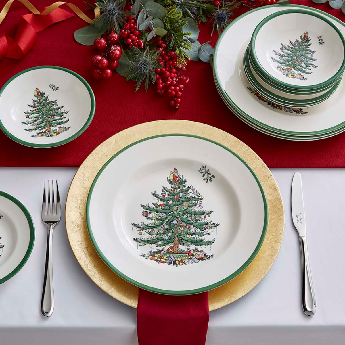 Christmas Tree 12 Piece Dinner Set image number null